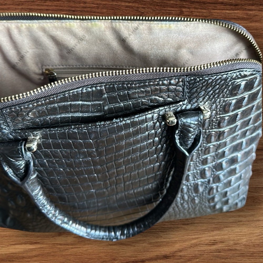 Brahmin Brown silver Crocodile Embossed womens Bag - Picture 8 of 9